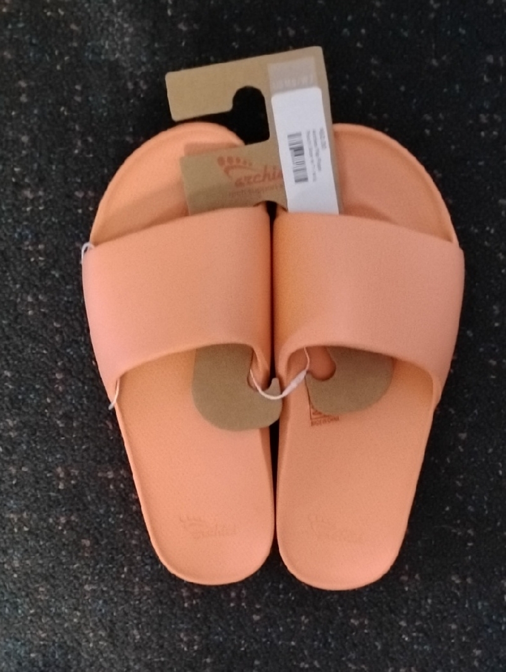 Archie's Unisex Slide Sandals in Peach